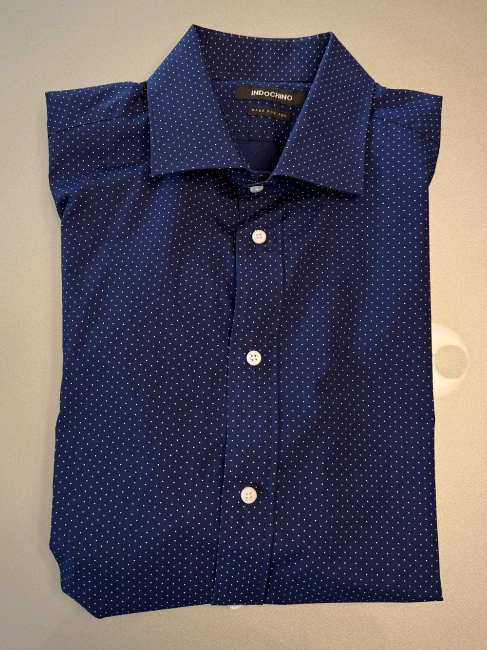 Indochino Navy Micro Dot Men's Dress Shirt